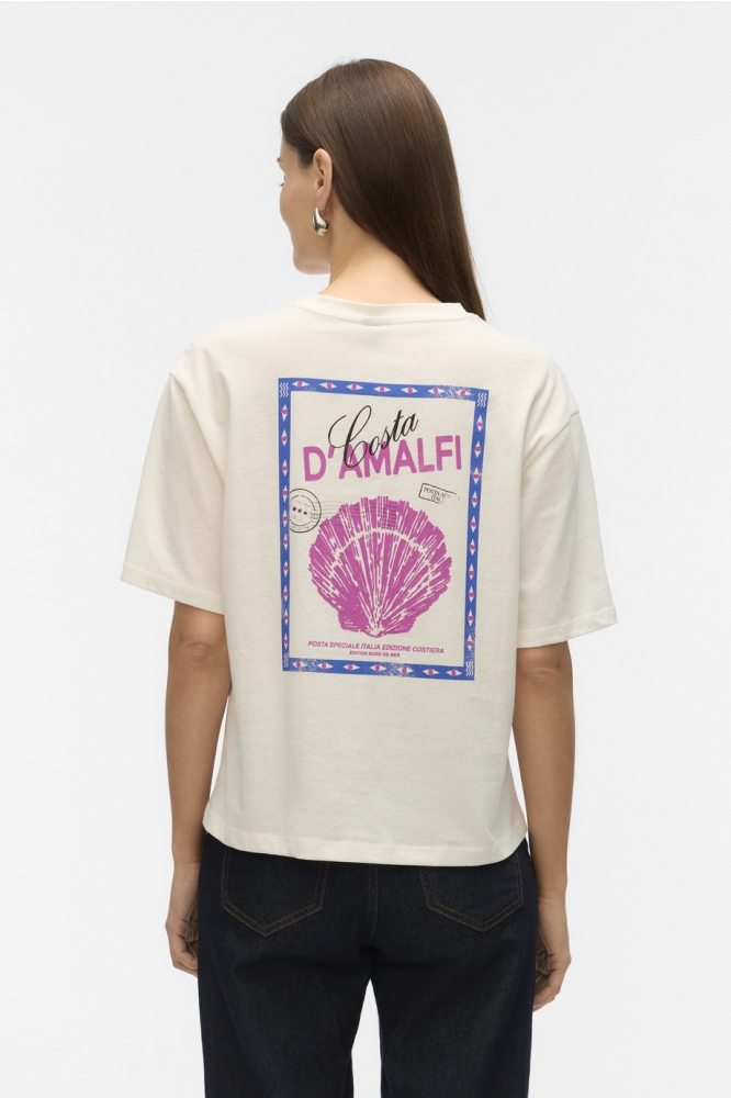 VMTRINE THILDE S/S TEE JRS EXP 10337725 CLOUD DANCER/ PINK SHELL